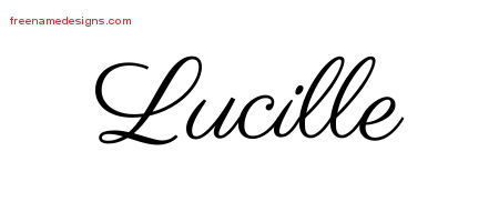 Classic Name Tattoo Designs Lucille Graphic Download