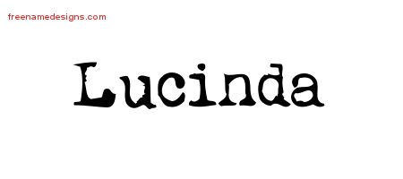 Vintage Writer Name Tattoo Designs Lucinda Free Lettering