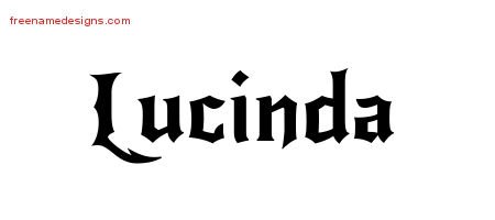Gothic Name Tattoo Designs Lucinda Free Graphic