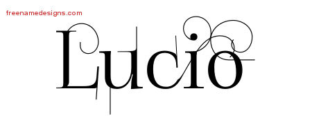 Decorated Name Tattoo Designs Lucio Free Lettering