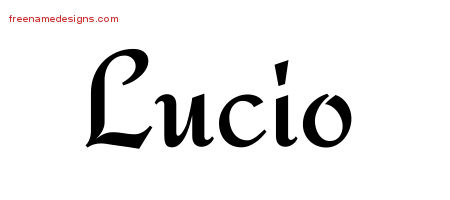 Calligraphic Stylish Name Tattoo Designs Lucio Free Graphic
