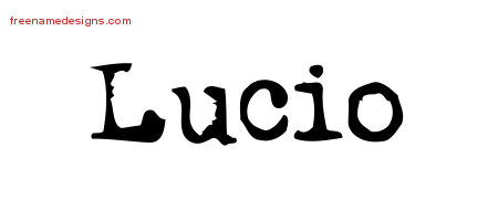 Vintage Writer Name Tattoo Designs Lucio Free