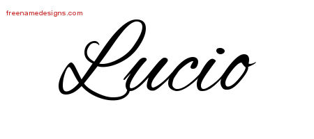 Cursive Name Tattoo Designs Lucio Free Graphic