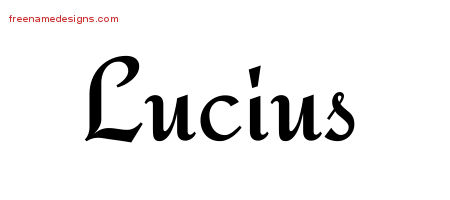 Calligraphic Stylish Name Tattoo Designs Lucius Free Graphic