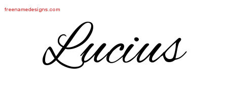 Cursive Name Tattoo Designs Lucius Free Graphic