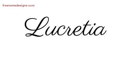 Classic Name Tattoo Designs Lucretia Graphic Download