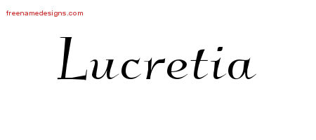 Elegant Name Tattoo Designs Lucretia Free Graphic