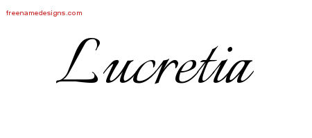 Calligraphic Name Tattoo Designs Lucretia Download Free