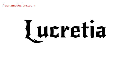 Gothic Name Tattoo Designs Lucretia Free Graphic
