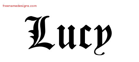 Blackletter Name Tattoo Designs Lucy Graphic Download