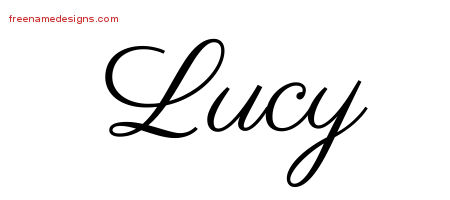 Classic Name Tattoo Designs Lucy Graphic Download