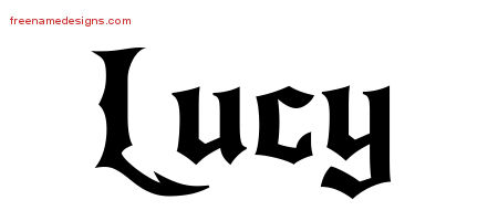 Gothic Name Tattoo Designs Lucy Free Graphic