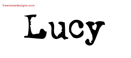 Vintage Writer Name Tattoo Designs Lucy Free Lettering