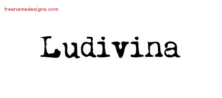 Vintage Writer Name Tattoo Designs Ludivina Free Lettering