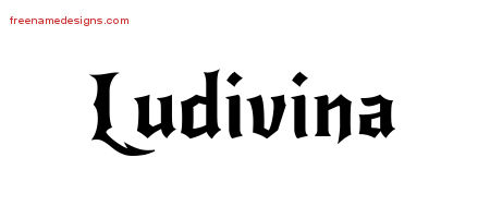 Gothic Name Tattoo Designs Ludivina Free Graphic