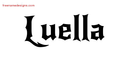 Gothic Name Tattoo Designs Luella Free Graphic