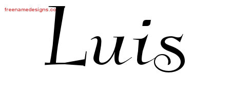 Elegant Name Tattoo Designs Luis Free Graphic