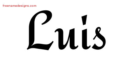 Calligraphic Stylish Name Tattoo Designs Luis Free Graphic