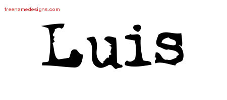 Vintage Writer Name Tattoo Designs Luis Free Lettering