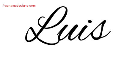 Cursive Name Tattoo Designs Luis Free Graphic