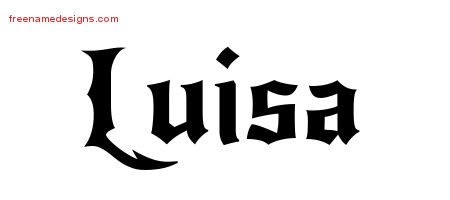 Gothic Name Tattoo Designs Luisa Free Graphic