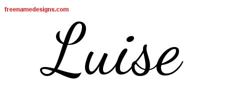Lively Script Name Tattoo Designs Luise Free Printout