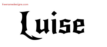 Gothic Name Tattoo Designs Luise Free Graphic