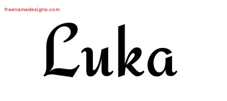 Calligraphic Stylish Name Tattoo Designs Luka Free Graphic