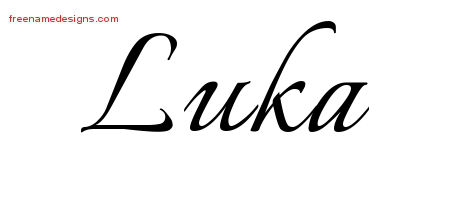 Calligraphic Name Tattoo Designs Luka Free Graphic