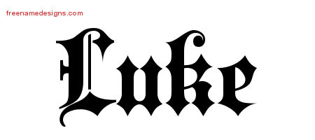 Old English Name Tattoo Designs Luke Free Lettering