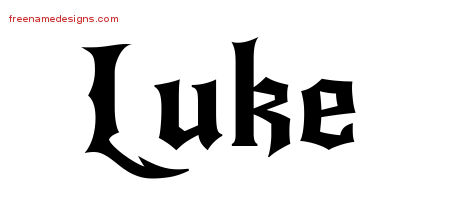 Gothic Name Tattoo Designs Luke Download Free
