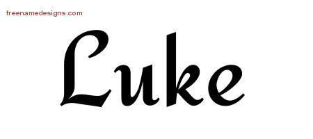 Calligraphic Stylish Name Tattoo Designs Luke Free Graphic