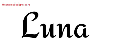 Calligraphic Stylish Name Tattoo Designs Luna Download Free