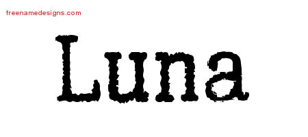 Typewriter Name Tattoo Designs Luna Free Download