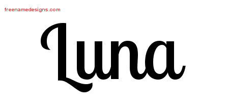 Handwritten Name Tattoo Designs Luna Free Download