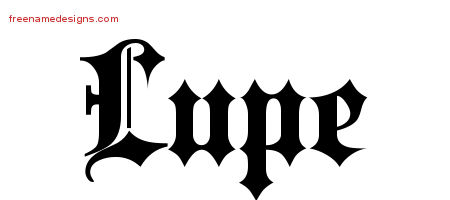 Old English Name Tattoo Designs Lupe Free Lettering