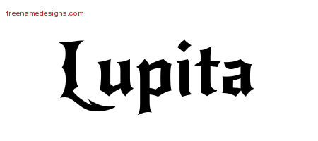 Gothic Name Tattoo Designs Lupita Free Graphic