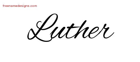 Cursive Name Tattoo Designs Luther Free Graphic