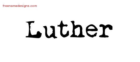 Vintage Writer Name Tattoo Designs Luther Free