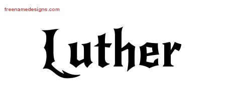 Gothic Name Tattoo Designs Luther Download Free