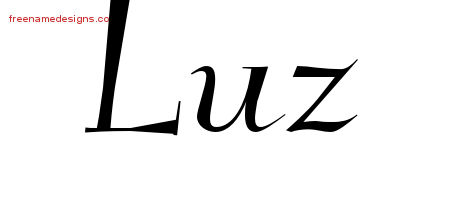 Elegant Name Tattoo Designs Luz Free Graphic