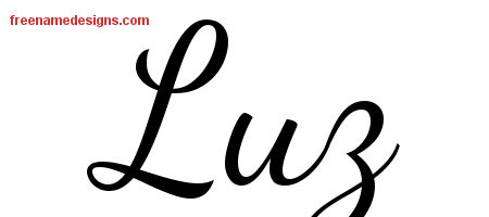 Lively Script Name Tattoo Designs Luz Free Printout