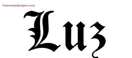 Blackletter Name Tattoo Designs Luz Graphic Download