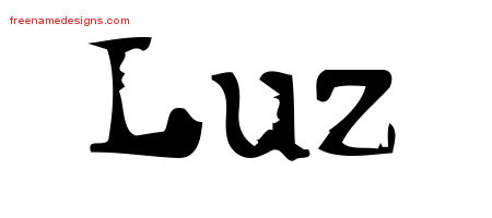 Vintage Writer Name Tattoo Designs Luz Free Lettering