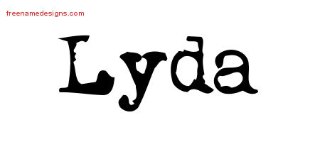 Vintage Writer Name Tattoo Designs Lyda Free Lettering