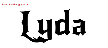 Gothic Name Tattoo Designs Lyda Free Graphic