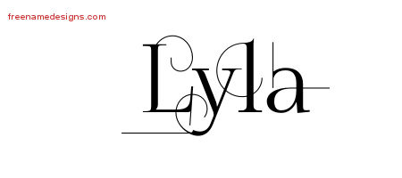 Decorated Name Tattoo Designs Lyla Free