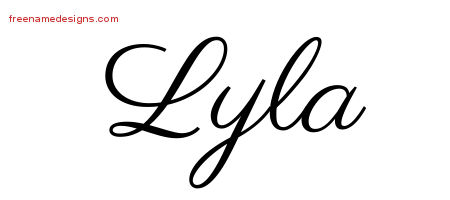 Classic Name Tattoo Designs Lyla Graphic Download