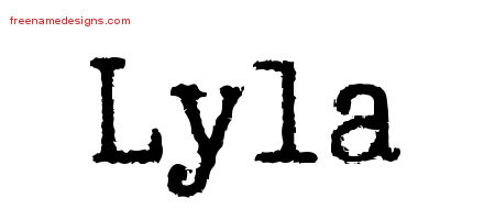 Typewriter Name Tattoo Designs Lyla Free Download