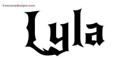 Gothic Name Tattoo Designs Lyla Free Graphic